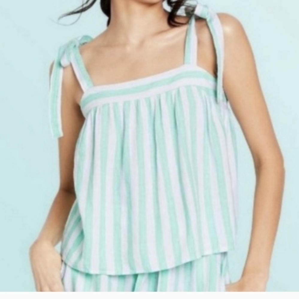 Stoney Clover x Target teal striped tie tank size M